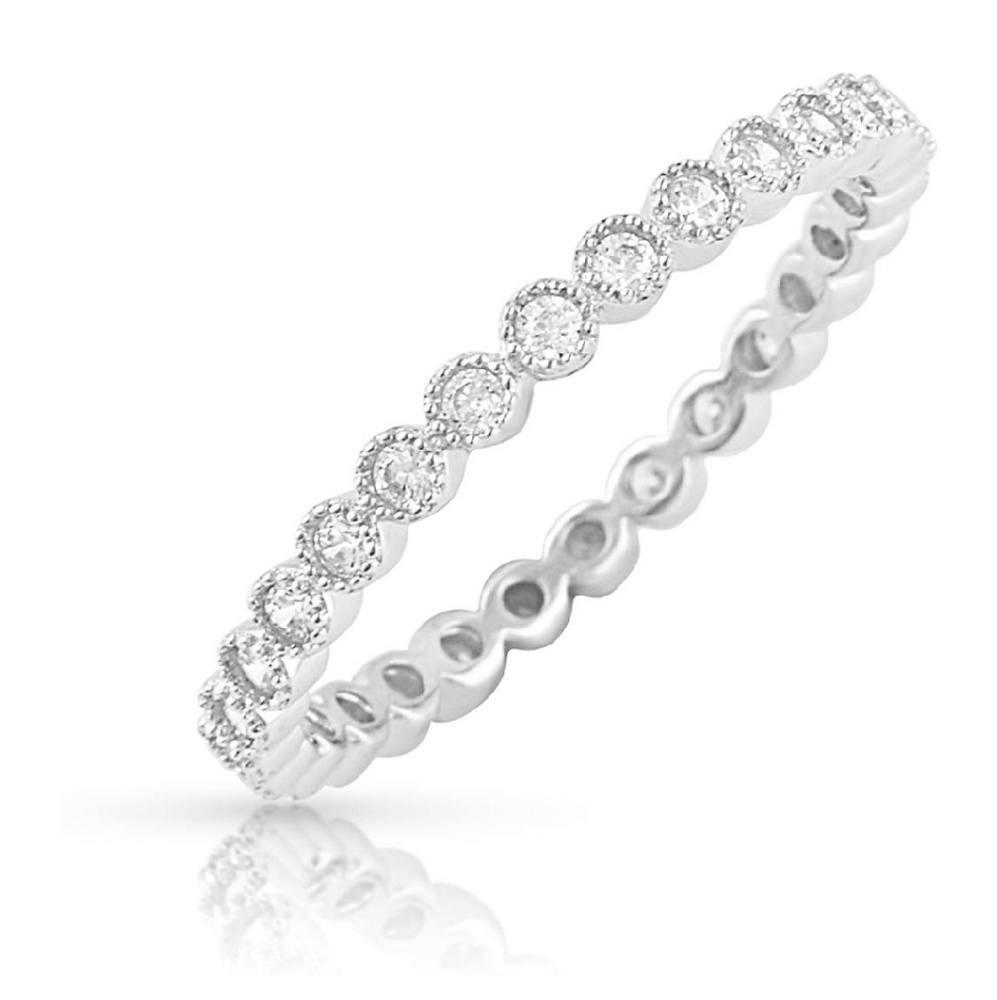 Infinity Eternity miligrain diamond stacking band